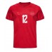 Tanie Strój piłkarski Dania Kasper Dolberg #12 Koszulka Podstawowej MŚ 2022 Krótkie Rękawy